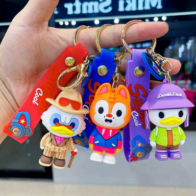 Creative Small Commodity Cute Cartoon Donald Duck Daisy Key Pendants Bag Key Chain Gift Wholesale