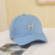 Korean Original Peaked Cap Female Dark Green Baseball Hat Face-Looking Small Embroidered Washed Letters Soft Top Sun Hat