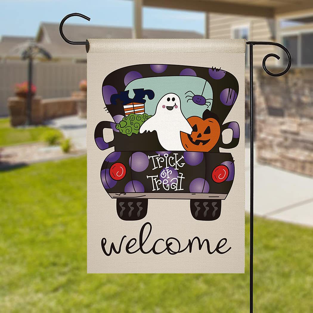 亚马逊新款万圣节花园旗 万圣节聚会装饰庭院旗帜 可来图定 制