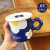 INS Style Cute Flowers Water Cup Girl Heart Student Ceramic Cup Office Breakfast Mug with Lid Korean Style