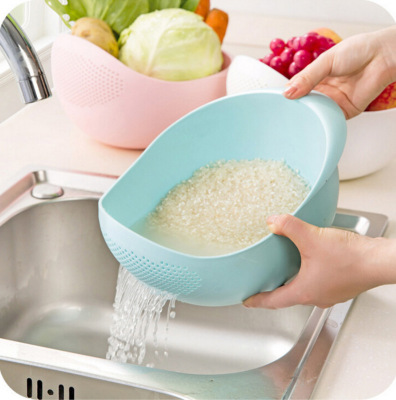 Colorful Thickened Rice Washing Machine Rice Basket Plastic Draining Basket Rice Washing Filter Kitchen Multi-Purpose Rice Washing Machine