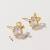 Boutique Copper Plated Gold Inlaid 5A Zircon Simple Fashion High Quality Earrings A002