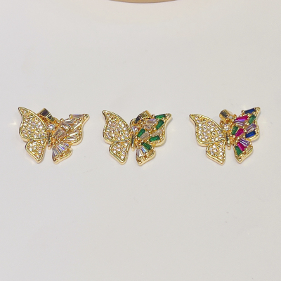 Copper Zircon Butterfly Pendant