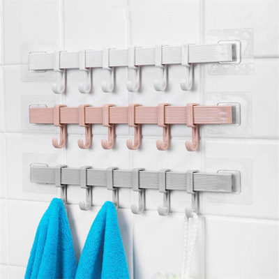 Kitchen Hook Rack Punch-Free Hanging Rod Rack Strong Adhesive Bathroom Wall Wall Hook Towel Rack