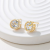 Boutique Copper Plated Real Gold Inlaid 5A Zircon Simple Fashion High Quality Earrings A001