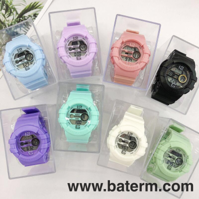 New Japanese and Korean Ins Fresh Sports Colorful Light Electronic Watch Female Trend Primary School Junior High School Color Student's Watch