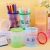 Inspirational Text Pen Holder round Transparent Foldable Storage Container Student Desktop Storage Box Pen Holder Learning Small Gift