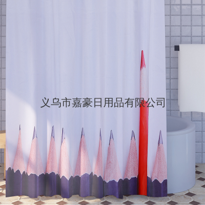[Amazon Hot Sale] Bathroom Polyester Shower Curtain Door Curtain Waterproof and Mildew-Proof 180*180 Customizable Size