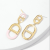Boutique Copper Plated Gold Inlaid 5A Zircon High Quality Earrings Fashion Jersey
