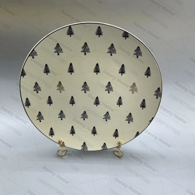 Plate Ceramic Plate Christmas Series Plate Christmas Tree Plate Factory Direct Wholesale Spot