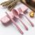 Factory Creative Wheat Straw Tableware Three-Piece Set Spoon Fork Chopsticks Children's Travel Portable Set Gift