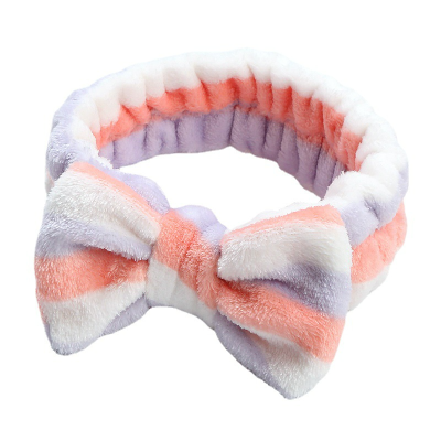 Leopard Coral Fleece Exercise Hair Band Female Hair Hoop Bow Plush Hair Band Cute Face Wash Solid Color Headband