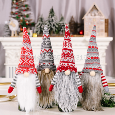 New Christmas Decoration European and American Style Knitted Faceless Old Man Long Beard Wine Bottle Cap Bottle Cover