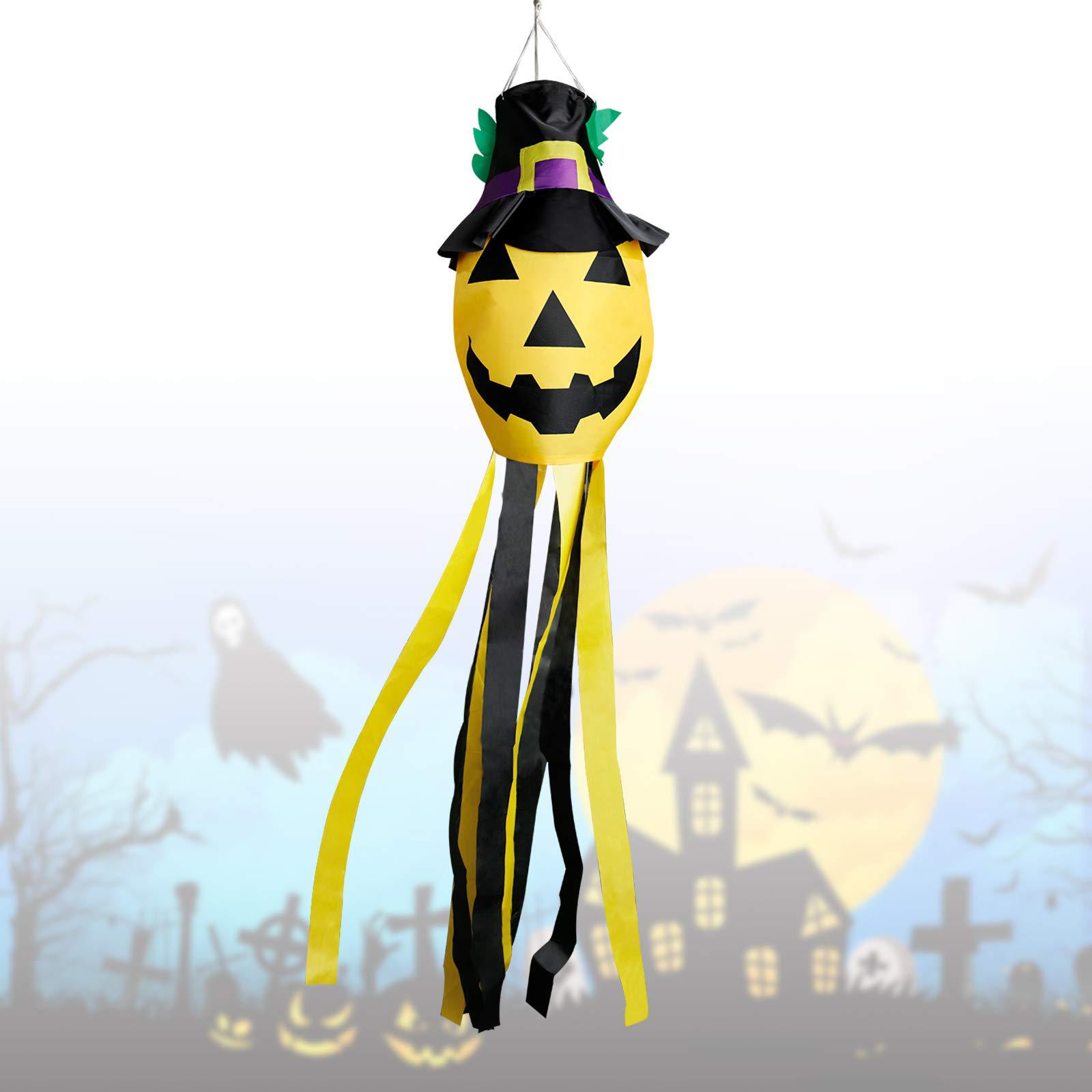 跨境 万圣节风筒旗南瓜蝙蝠造型户外庭院装饰派对用品营地旗挂旗
