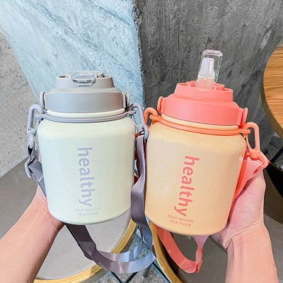 Water Cup 2022 New Internet Celebrity Pot Belly Thermos Cup Best-Seller on Douyin Cup Ins Simple Niche Student