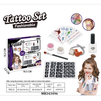 Children's DIY Manicure Tattoo Sticker Eye Shadow Glittering Powder Tool Set Stickers Girl Makeup Makeup Toys
