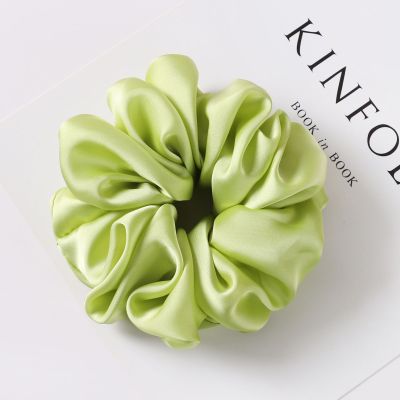French Satin Large Intestine Hair Ring Wholesale Korean Ins Solid Color Fabric Craft Advanced Hair Accessories