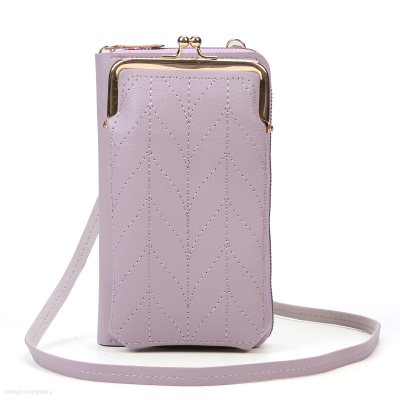 New Mobile Phone Bag Female Stylish and Versatile Crossbody Shoulder Bag Zipper Solid Color Simple Mini All-Match Wallet