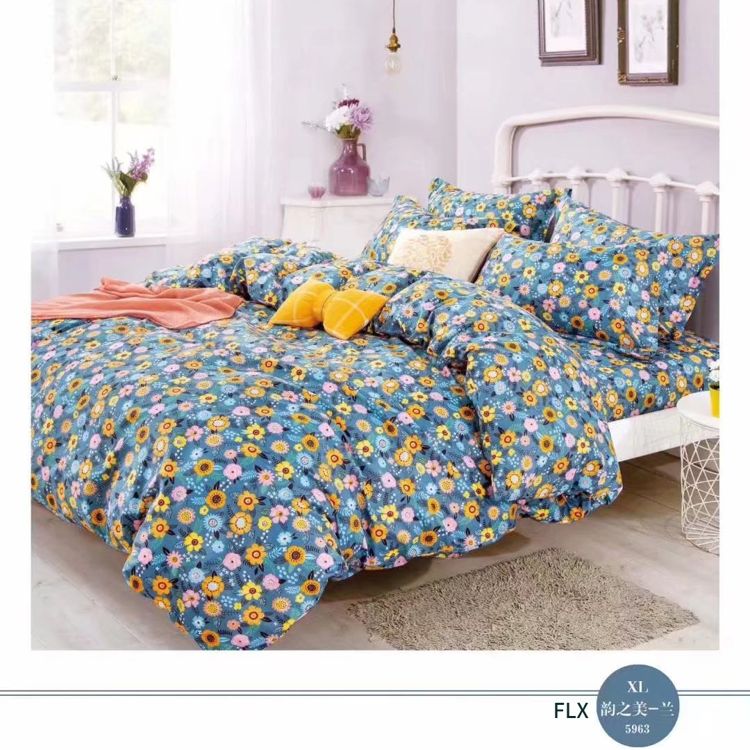 化纤四件套被单床上用品夏季床笠枕套卡通可爱床单被套富兰迪