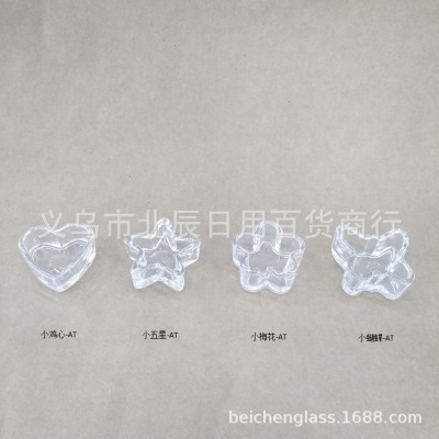Handmade Pressure Mechanism Transparent Glass Jar Jelly Candle Holder Cup DIY Chicken Hearts Five-Star Apple Plum Butterfly