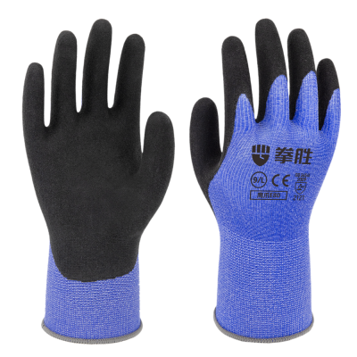 Boxing Sheng E80 Latex Frosted Gloves Cotton Thread Wear-Resistant Non-Slip Labor Gloves Work Elastic Wear-Resistant Gloves