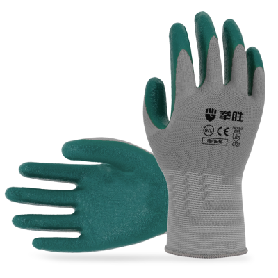 Boxing Sheng E46 Nitrile Grain Gloves Cotton Thread Wear-Resistant Non-Slip Labor Gloves Work Elastic Wear-Resistant Gloves