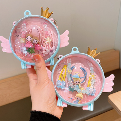 Children's Hair Accessories Set Gift Box Little Girl Princess Cute Cartoon Girl Hair Clip Hairpin Birthday Gift