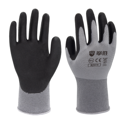 Boxing Sheng E70 Latex Frosted Gloves Cotton Thread Wear-Resistant Non-Slip Labor Gloves Work Elastic Wear-Resistant Gloves