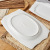 Ceramic Steamed Fish Plate Household Restaurant Put Fish Plate Rectangular Ancient Dish Commercial Plate Restaurant Pure White Tableware