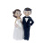 European Cartoon Resin Bridegroom Bride Cake New Decoration Decoration Couple Doll Wedding Desktop Home Car