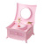 Creative Plastic Pink Classical Dressing Table Rotating Girl Music Box with Makeup Mirror Single-Layer Drawer Music Box