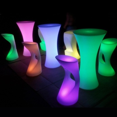 Cool Qing Led Tables And Chairs Furniture Colorful Charging Waterproof KTV Bar Scattered Table High Table Luminous Bar 