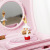 Creative Plastic Pink Classical Dressing Table Rotating Girl Music Box with Makeup Mirror Single-Layer Drawer Music Box