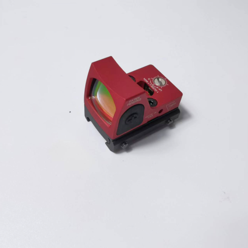 red rmr mini red dot equipped with glock base full metal structure iris disparity