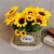 Factory Wholesale Sunflower Handle Beam Simulation Small Sunflower Wedding Ceremony Shooting Props Home Wall Decoration