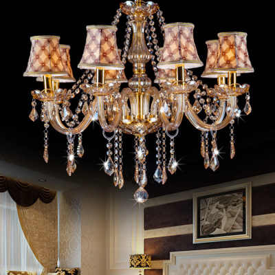 8-Head Amber Champagne Crystal Chandelier Candle Light Available for Domestic and Export Websites Taobao Tmall Amazon