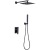 German Black Concealed Shower Head Set Hot and Cold Wall-Mounted Canopy Bath Ceiling Hotel Bathroom Mixing Valve