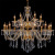 10-Head Golden Crystal Chandelier Threaded Tube European Style Candle Light Suitable for Living Room Study Restaurant Hotel Rooms