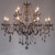 10+5 Smoky Gray Crystal Chandelier Double Layer 15 Heads Candle Light Glass Lamp Living Room Dining-Room Lamp Suitable for Hotel KTV
