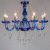 6-Head Blue Crystal Chandelier Candle Light Glass Lamp Hotel Guest Room Main Hotel KTV Private Room Exhibition Hall and Other Places