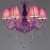 6-Head Purple Crystal Chandelier Candle Light Glass Lamp Hotel Guest Room Main Hotel KTV Private Room Exhibition Hall and Other Places