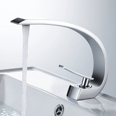 Creative Drop-in Sink Copper Nordic Hot and Cold Water Single-Jack, Black Bathroom Toilet Washbasin Art Basin Faucet