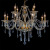 10-Head Golden Crystal Chandelier Threaded Tube European Style Candle Light Suitable for Living Room Study Restaurant Hotel Rooms
