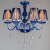 8+4 High Double-Layer Blue Crystal Chandelier Real 2-Layer Blue Glass Chandelier Candle Light Wedding Restaurant KTV, Etc.