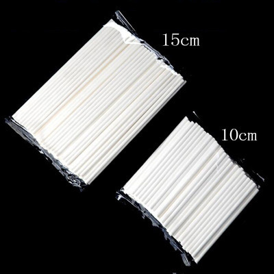 100 Pcs/Pack Solid Paper Stick Lollipop Paper Stick Cake Chocolate Candy Lollipop Stick