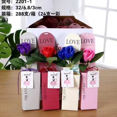 2022 Valentine's Day Gift New Single Rose Soap Flower Teacher's Day Artificial Flower Mother's Day Gift for Teachers