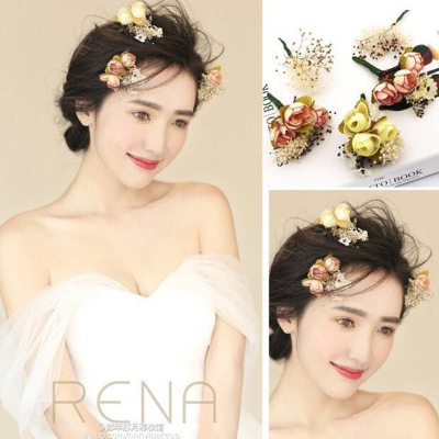 Bridal Hairpin Dried Flowers Gypsophila Mori Headwear the Rose Package Flower Hair Accessories Wedding Styling Accessories Headdress Flower