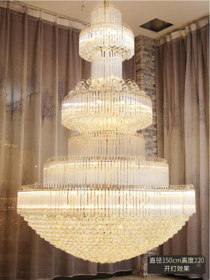 Luxury Modern Crystal Chandelier LED Light Villa Living Room Pendant Fixsure Chandelier