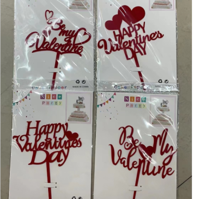 Cake Plug-in Valentine's Day Love Acrylic Cake Fork Flag Variety of Cake Decoration