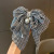 Korean Style New Houndstooth Big Bow Headdress Barrettes Back Head Hairpin Female Summer Net Red Banana Clip